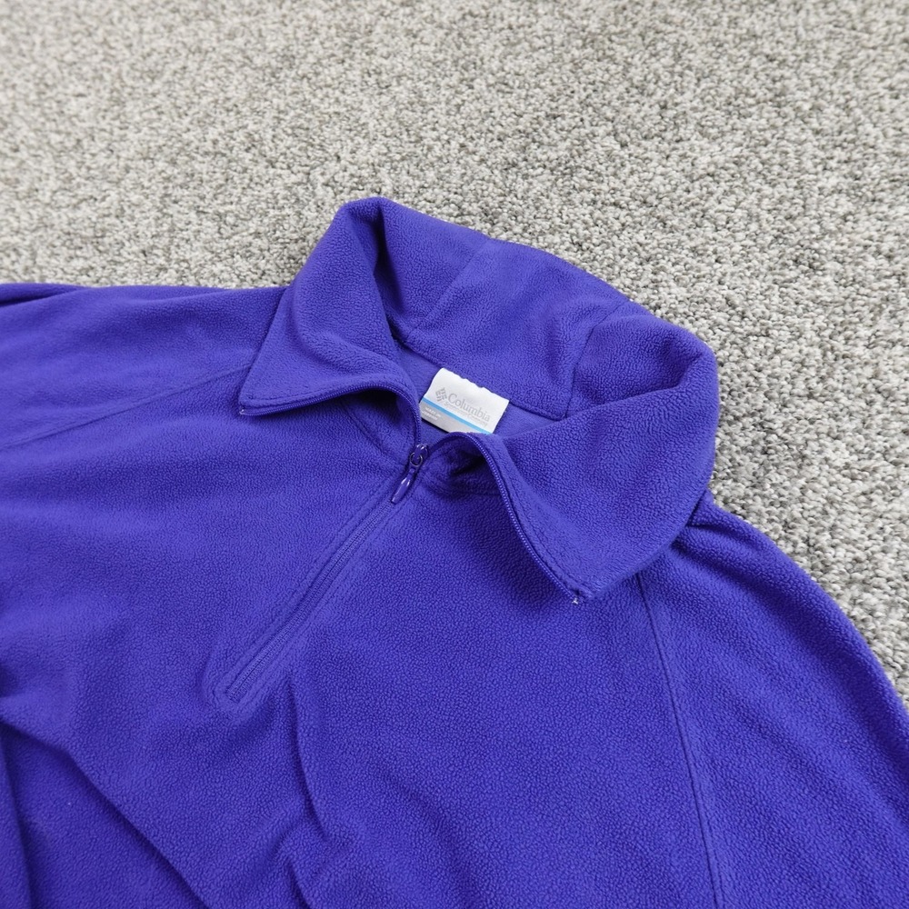 Columbia Pullover Womens 1X Blue‎ Fleece 1/4 Zip Sweater Outdoor Hiking Casual